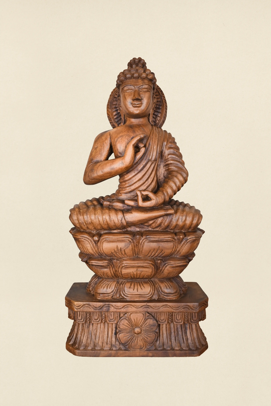 Wooden 3ft Gowthama Buddha statue