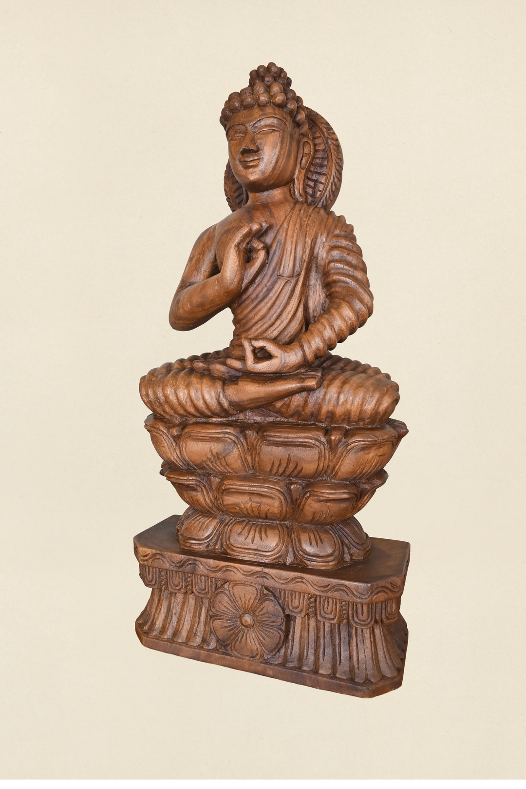 Wooden 3ft Gowthama Buddha statue