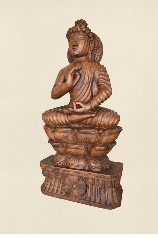 Wooden 3ft Gowthama Buddha statue
