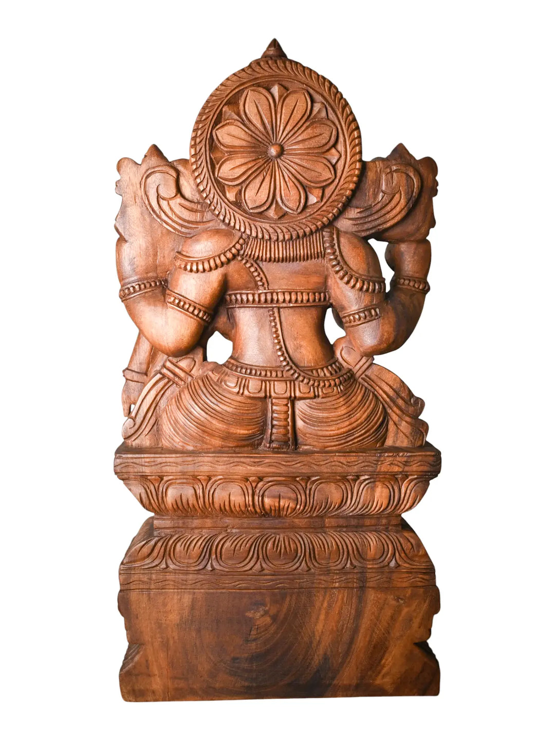 Hand-Carved Wooden Lakshmi Narasimha Sculpture | High-Relief Traditional Idol