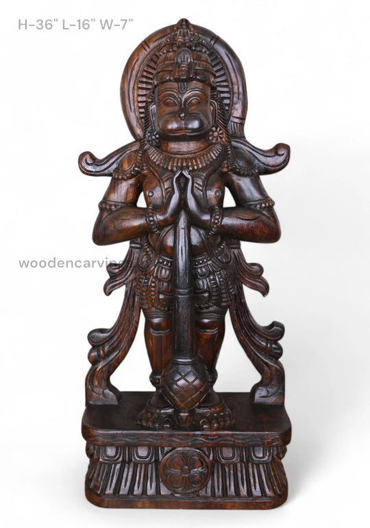 Standing Hanuman Namsthe Wooden  