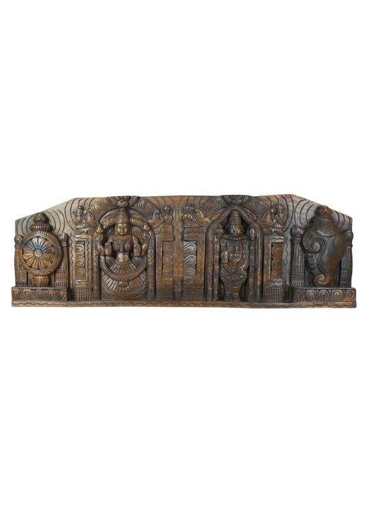 Horizontal Wall Mount Lord Lakshmi and Venkateshwara 36"