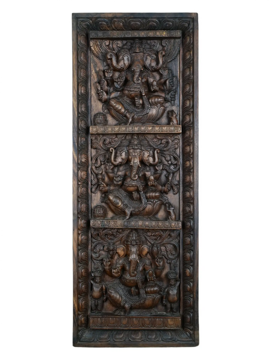 ganesha wooden wall hanging