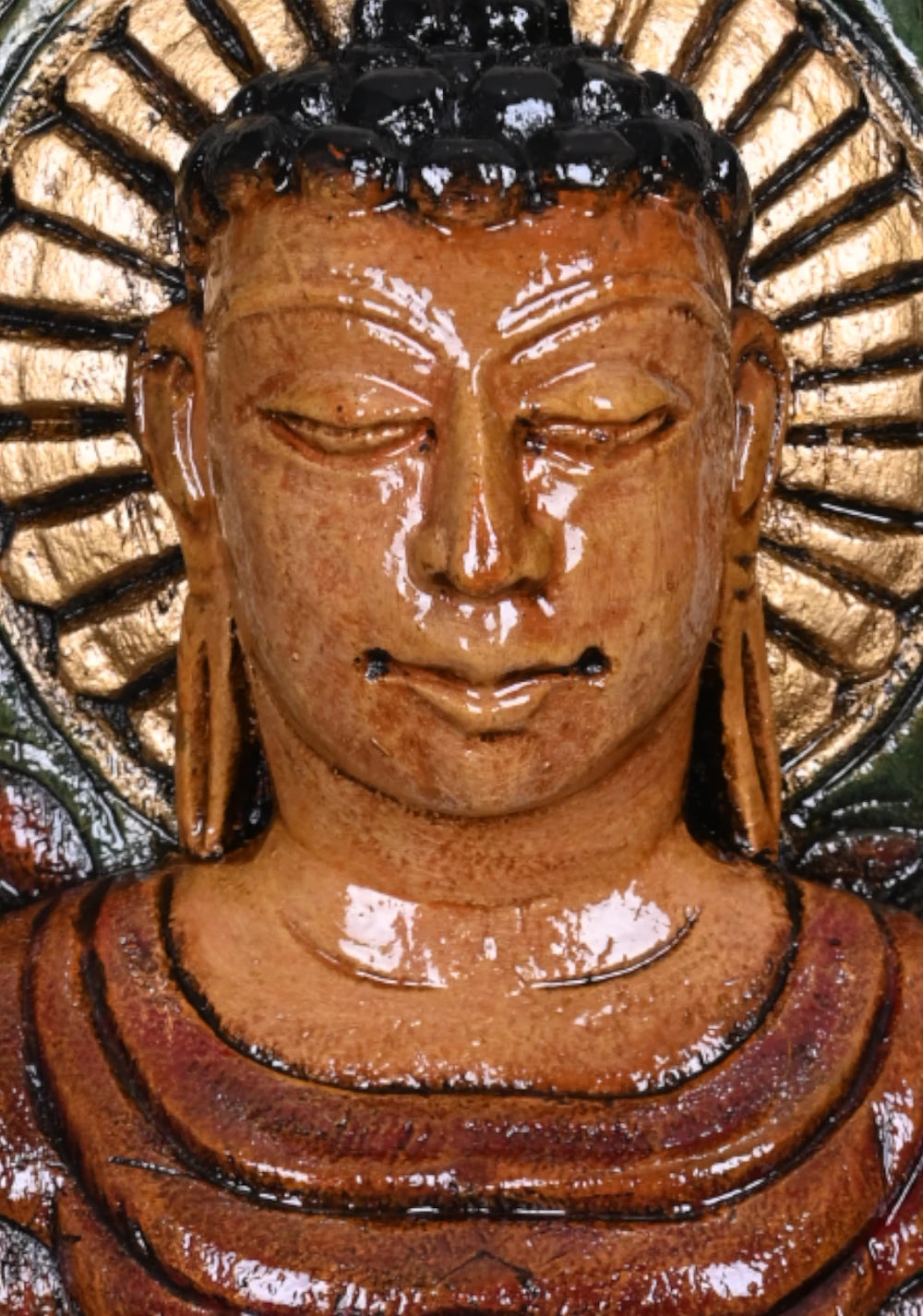 Brown color Wooden Lord Buddha