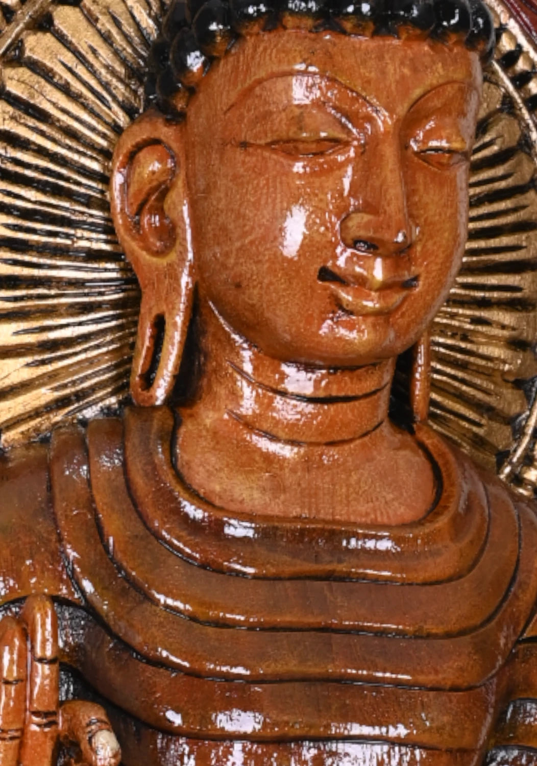 Gauthama Buddha Standing  Wall  Wooden  36"