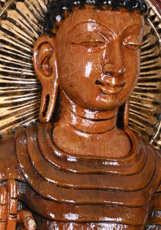 Gauthama Buddha Standing  Wall  Wooden  36"