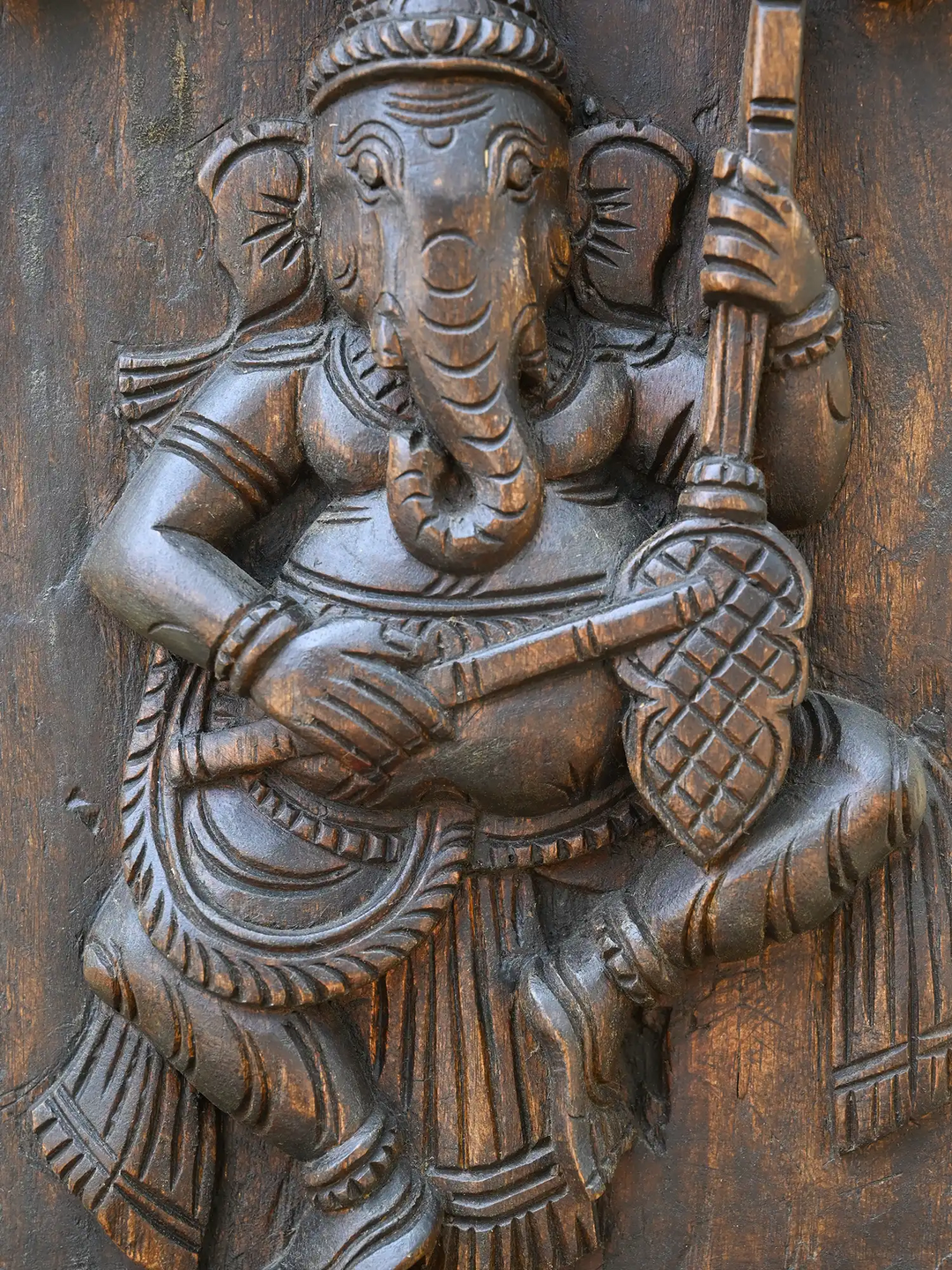 Vertical Eight Forms In Lord Ganesh wall Panel 72"