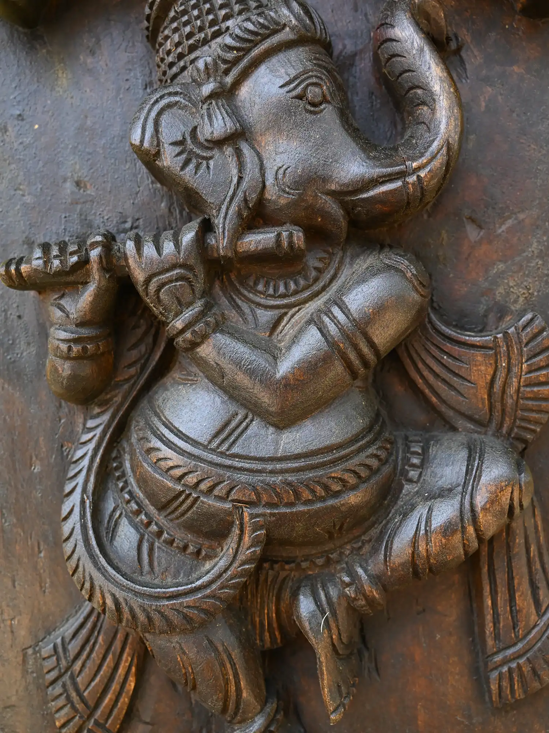 Vertical Eight Forms In Lord Ganesh wall Panel 72"