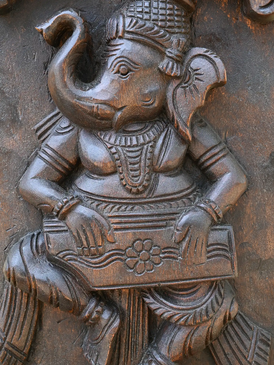 Vertical Eight Forms In Lord Ganesh wall Panel 72"