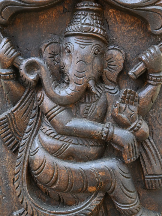 Vertical Eight Forms In Lord Ganesh wall Panel 72"