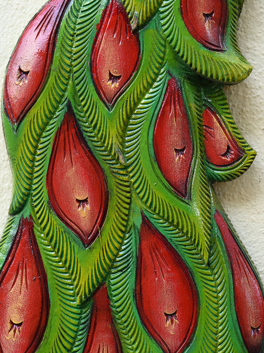 Wooden Peacock Wall Frame-36"