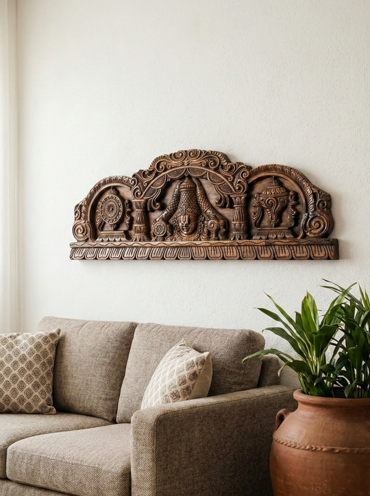 Wooden Tirupati Balaji Arch wall mount panels 32"
