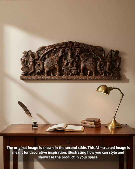 wooden Gajalakshmi Panel