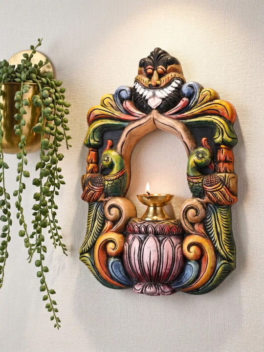 Antique Wooden Parrot Wall Hanging Frame - Handcrafted Home Decor 18''