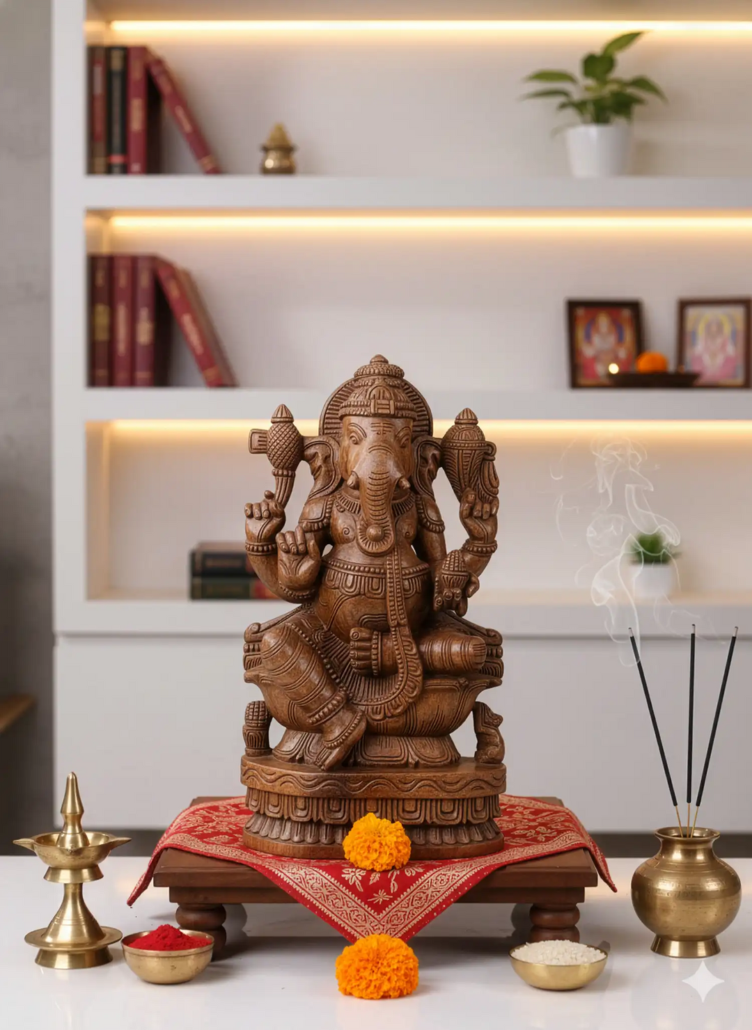 wooden Ganesha Sculpture