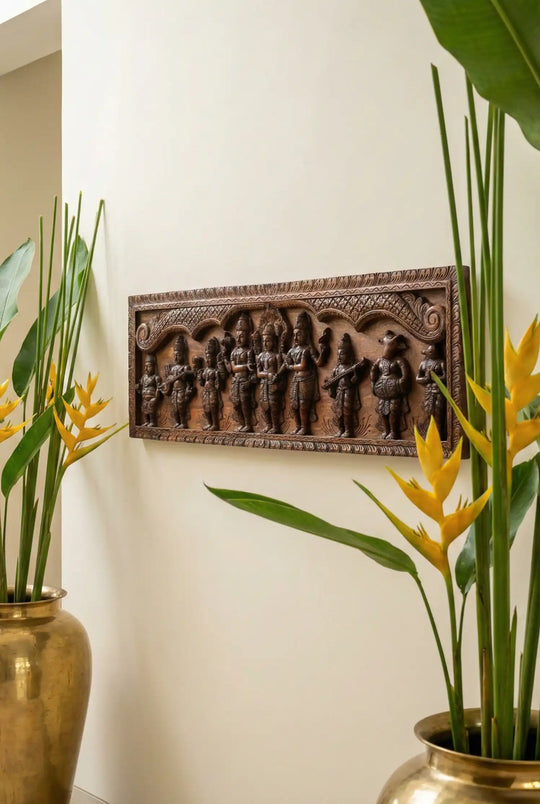 Wooden handcrafted penal of goddess meenakshi thirukalyanam 48"