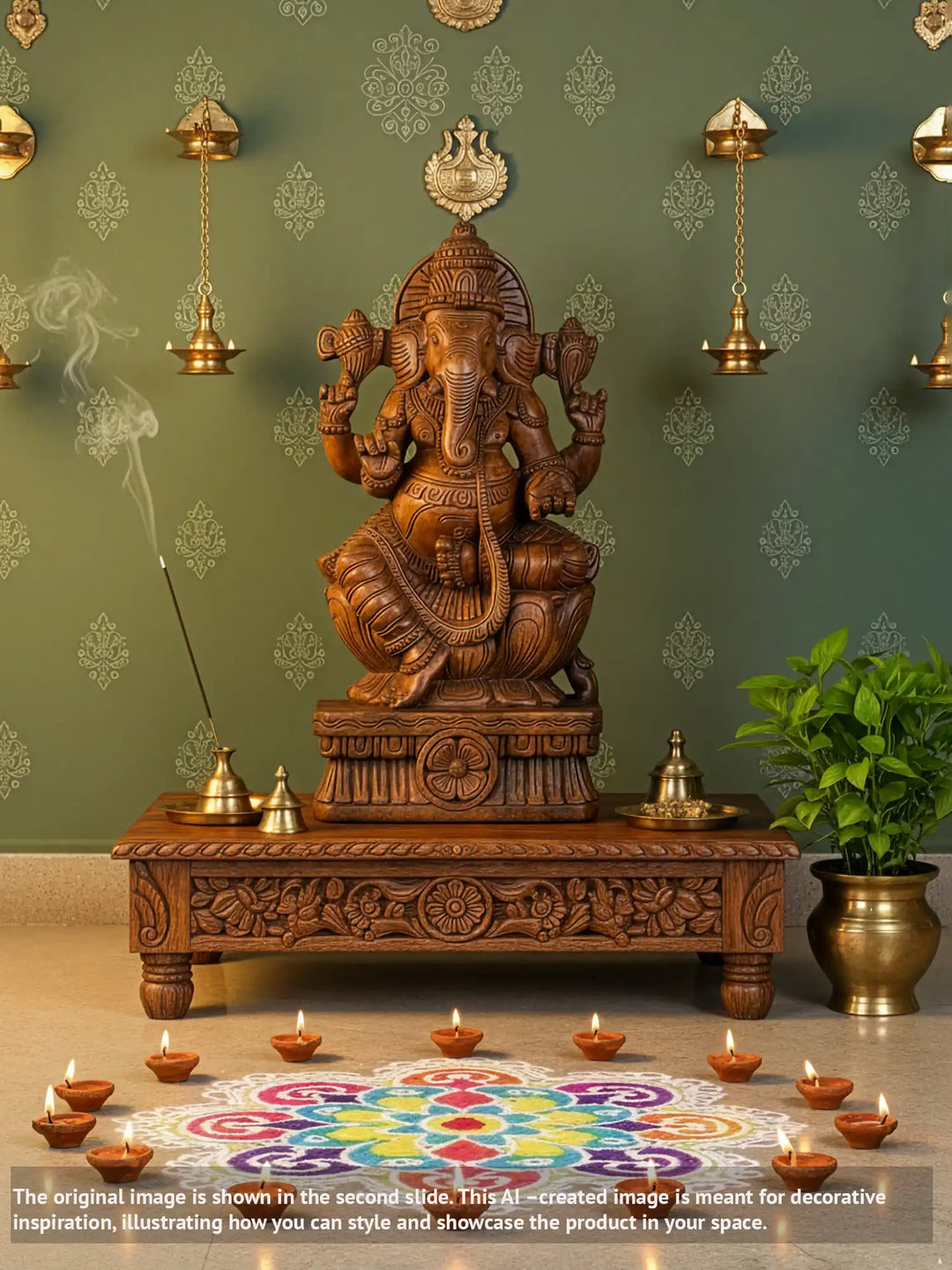 Wooden ganesh idol