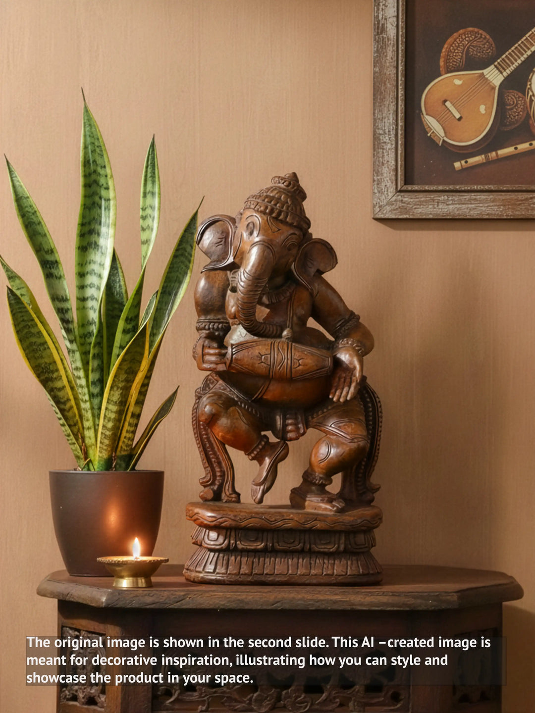 wooden ganesh idol
