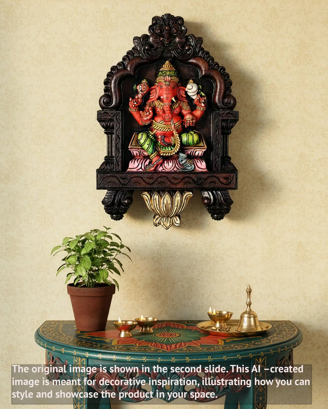 wooden ganesh wall mount