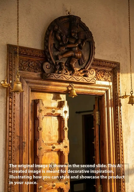 Dancing Nataraja Perumal - Fine Finishing Wooden Wall Decor, 12