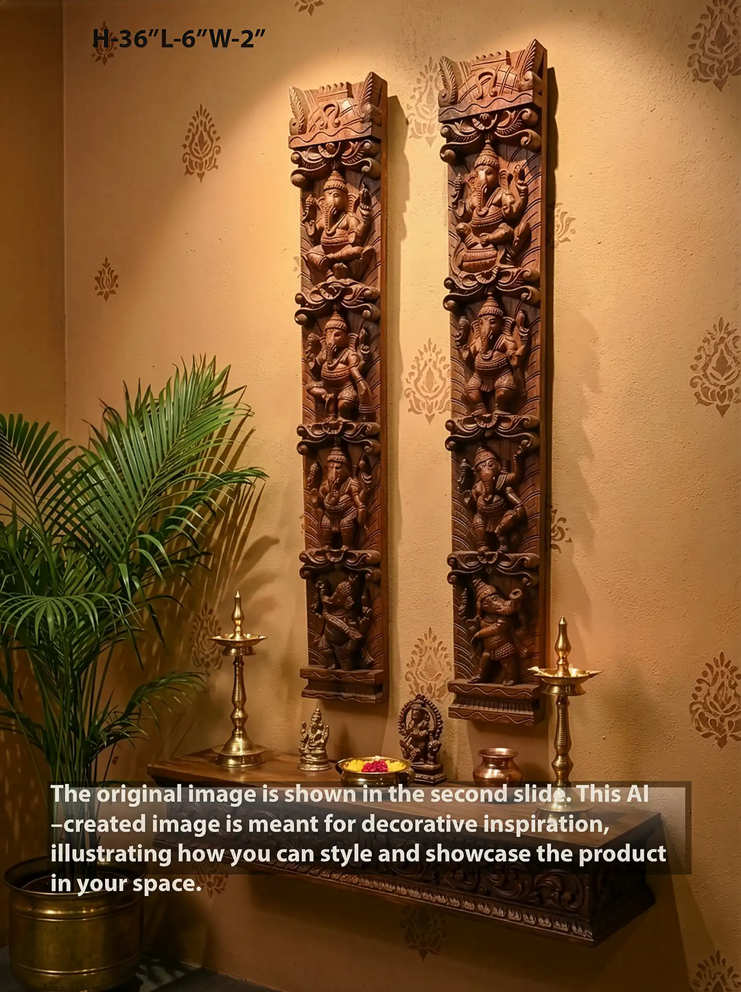 Wooden Ganesha panel