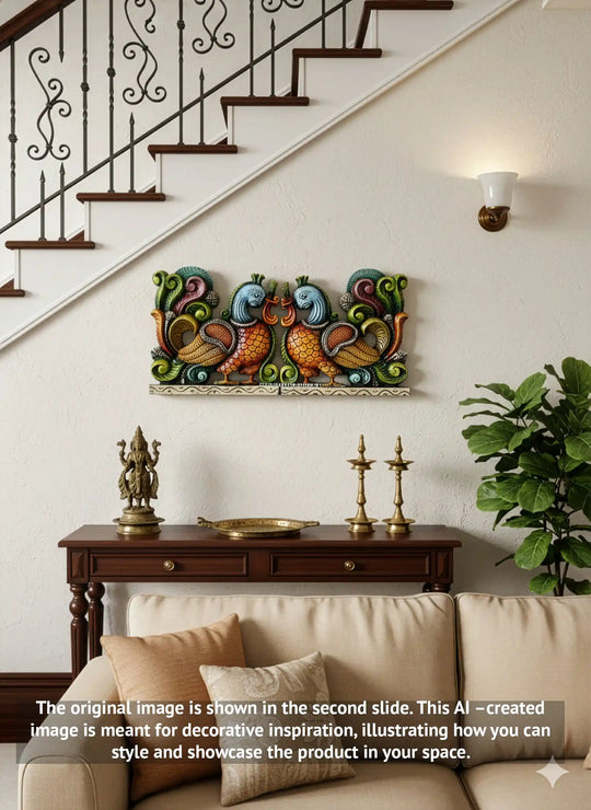 wooden pair of hamsa wall mount