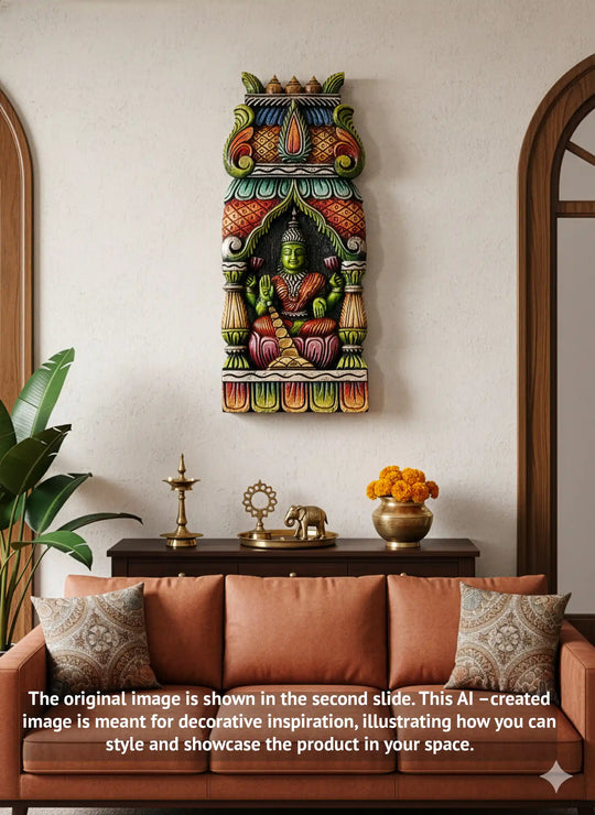 Maha Lakshmi Wooden Wall Mount
