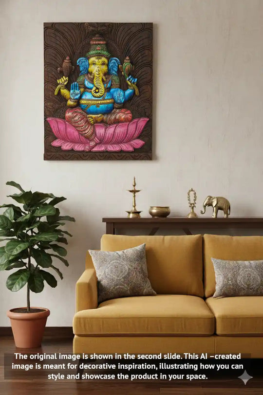 Ganesh Wooden Wall Mount