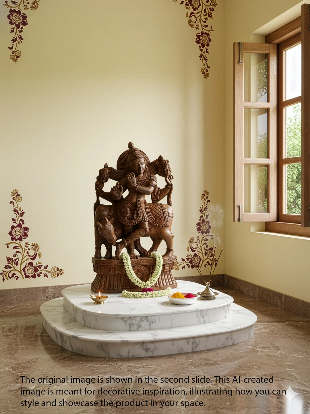 Wooden Lord Gopala Krishna statue