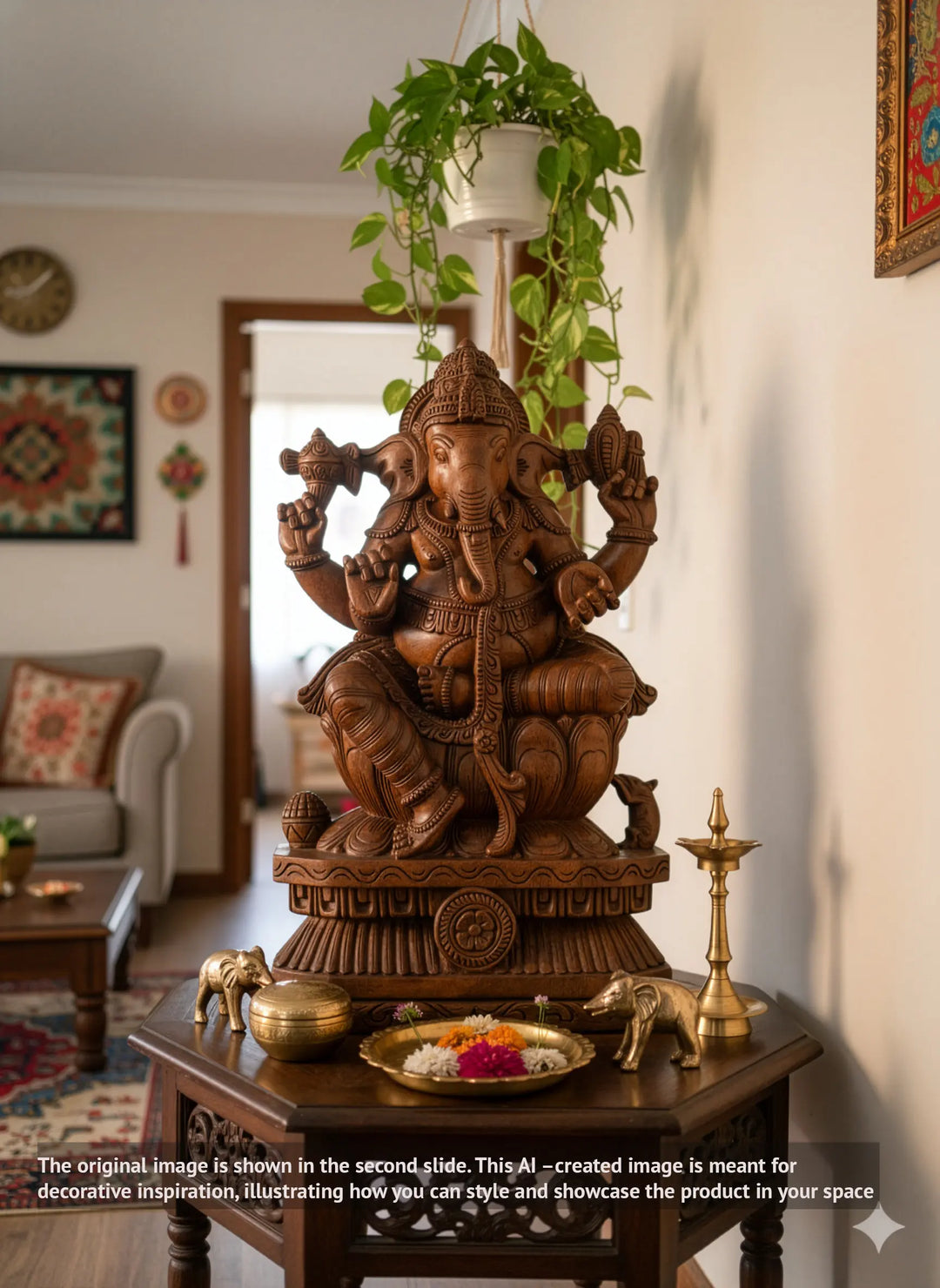 2ft Wooden Ganesh idol 