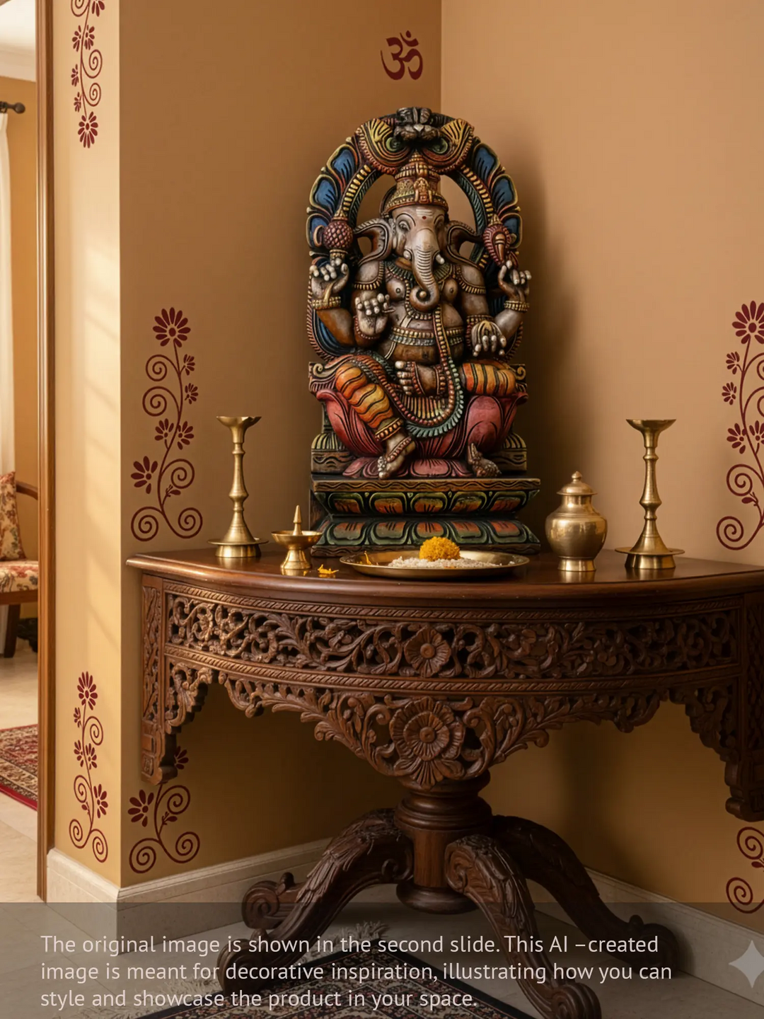 Lord Vinayaka wooden statue