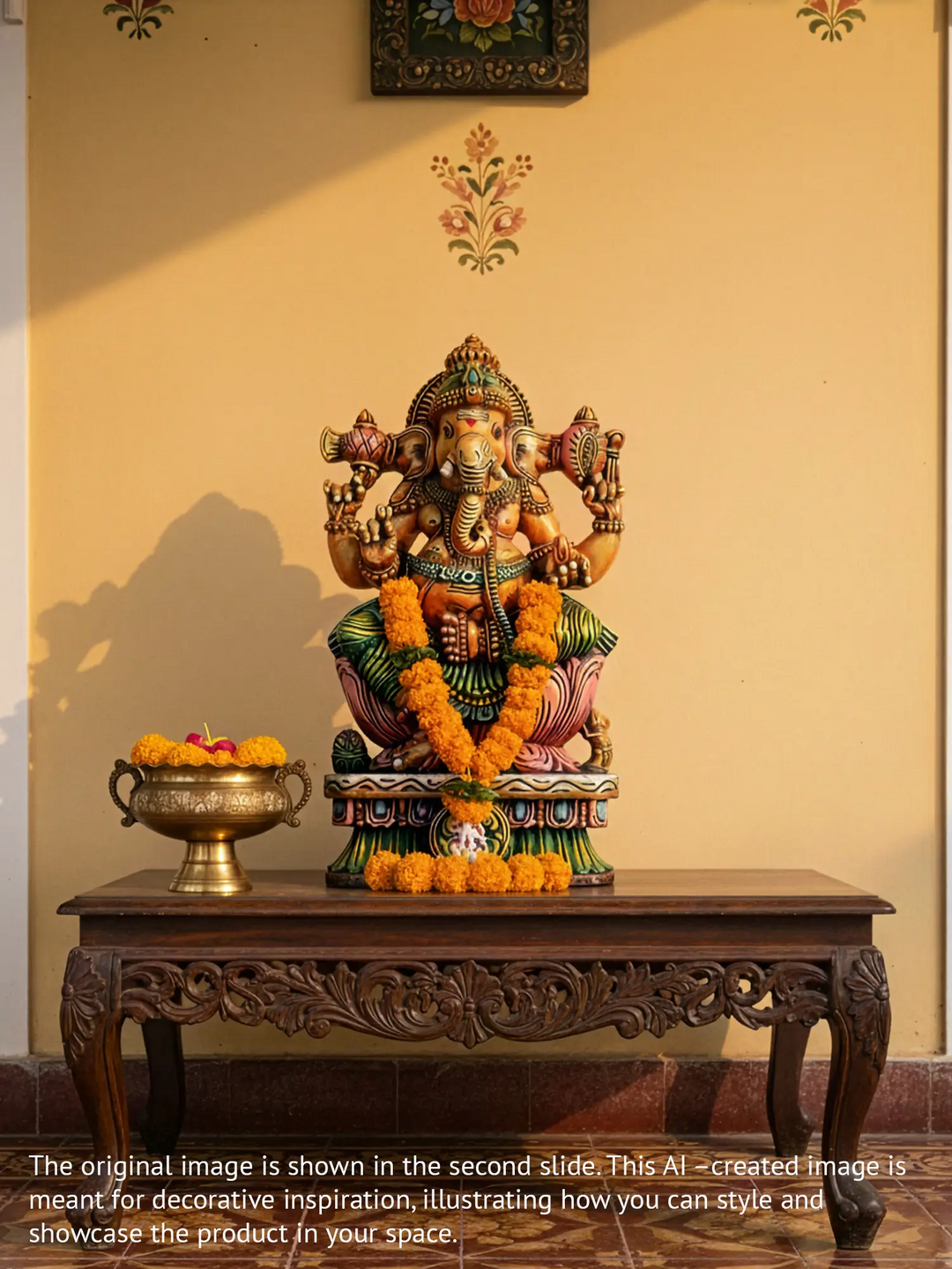 Lord Ganapathi wooden idol 