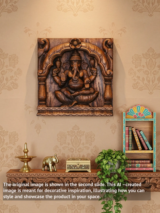 Wooden Vinayaka wall mount