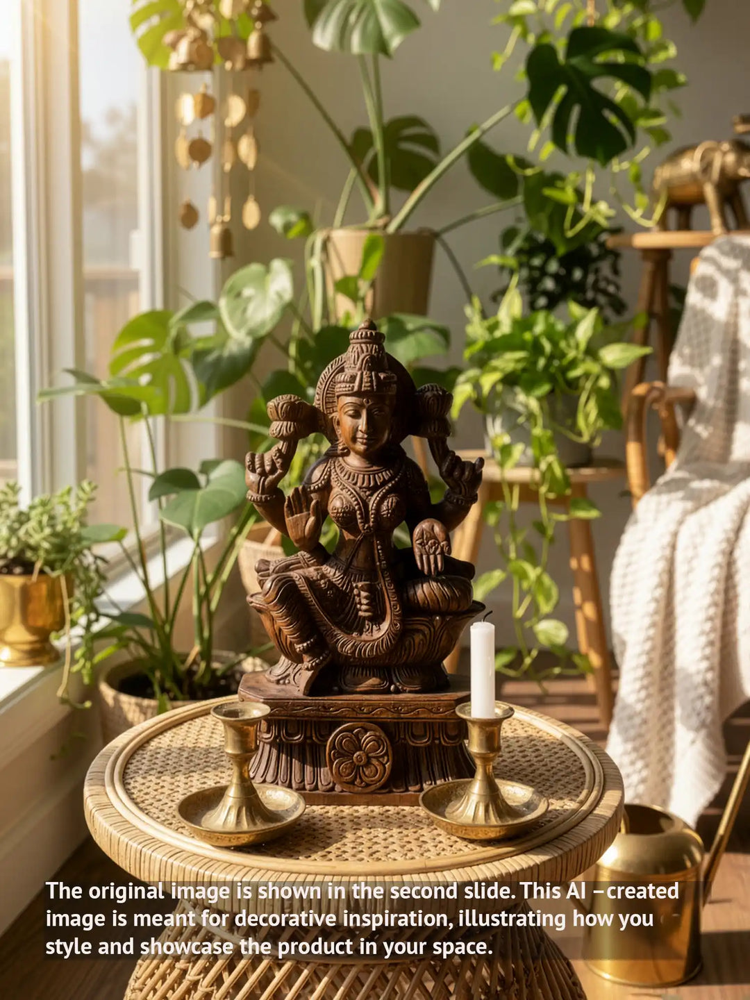 Wooden Lakshmi idol