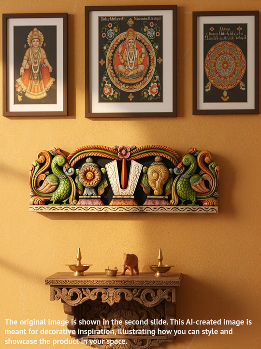 Elegant Multicolored Panel For Sangu Chakra Namam 36"