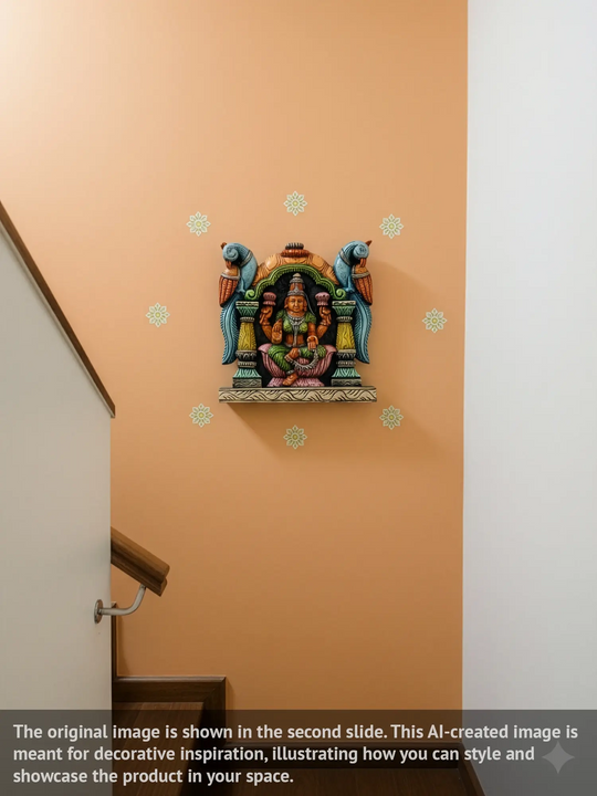 Painted Goddess Lakshmi Arch Type Wall Mount 12"