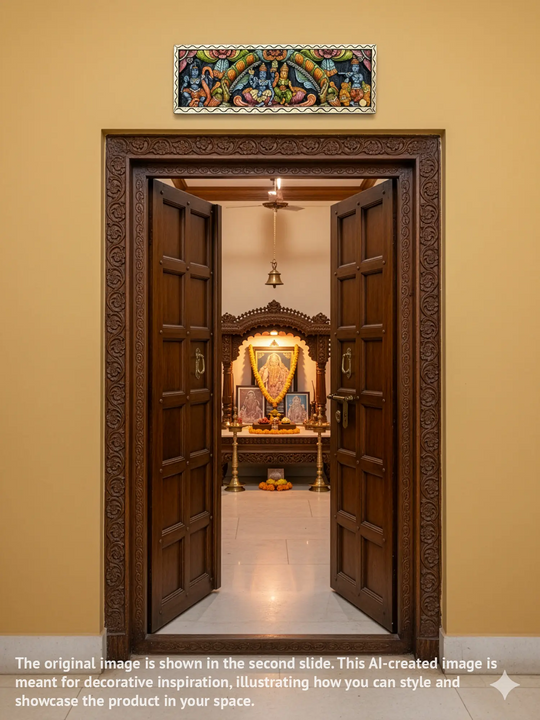 Lord Vishnu With Lakshmi And Krishna Panel 36"