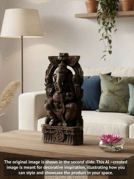 Wooden Arch Ganesh Statue