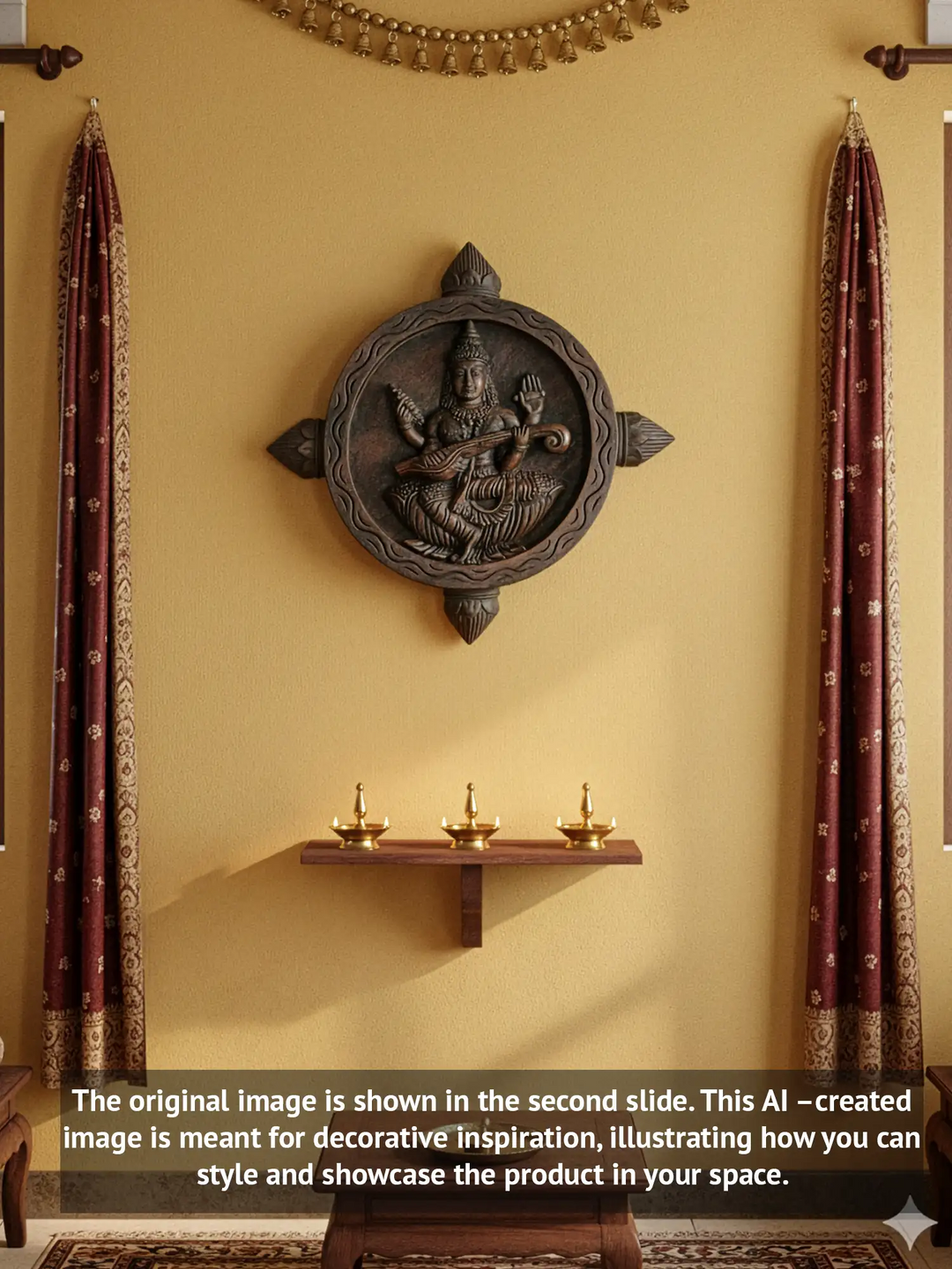 Saraswati wooden wall frame