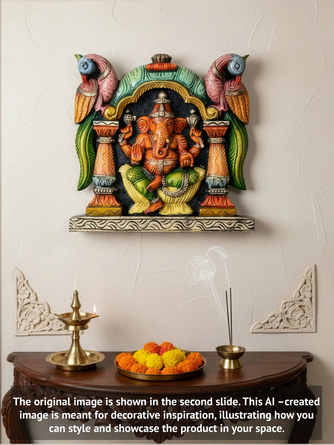 Wooden wall mount Lord Ganesha