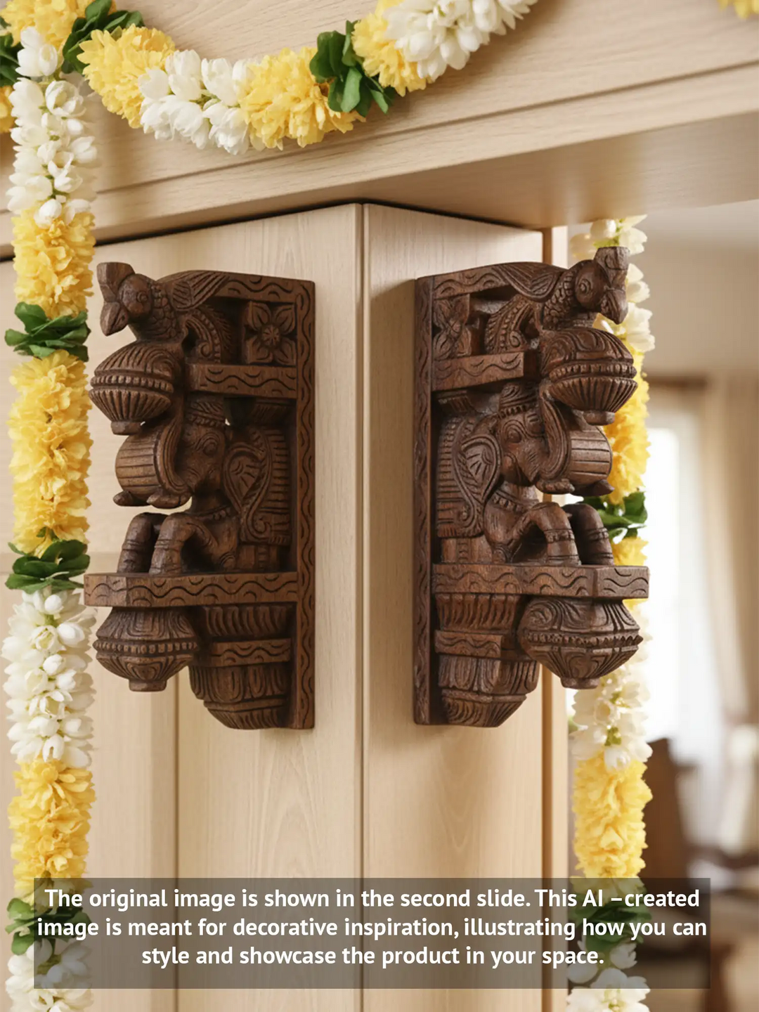  Elephant Wooden Wall Bracket