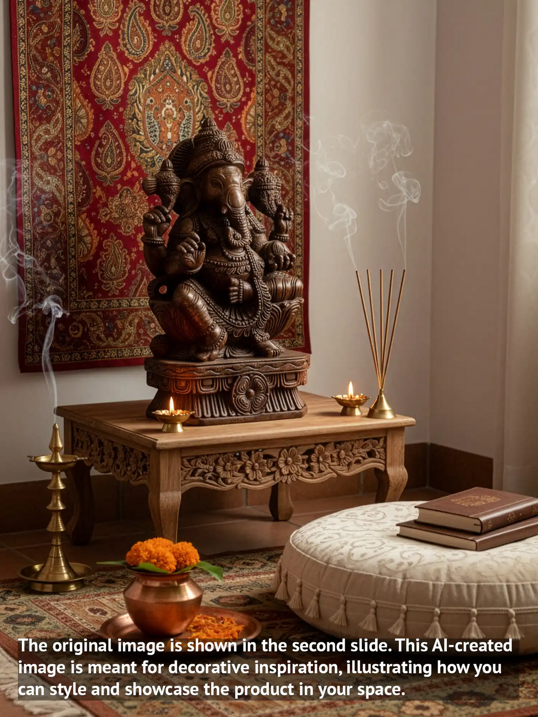Wooden Vinayaka idol