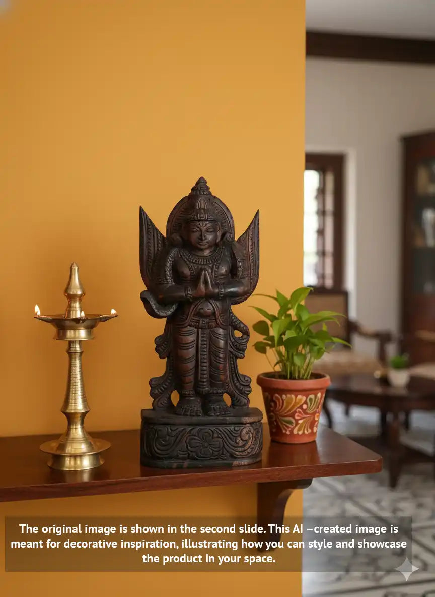 wooden lord garuda statue