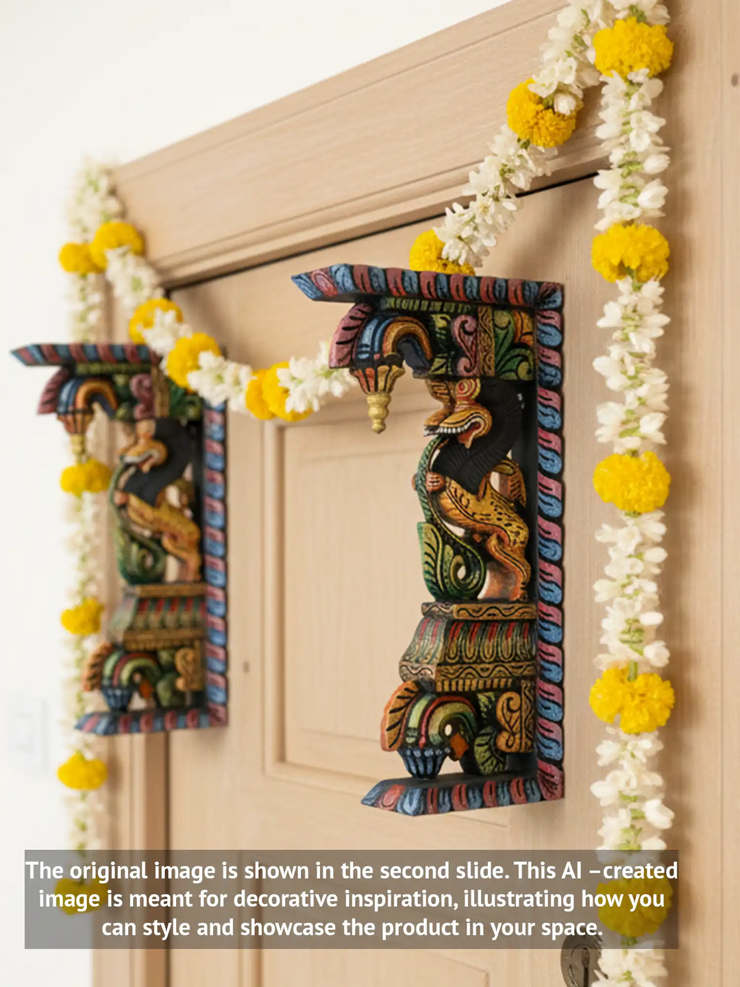 Wooden pair of Yali brackets