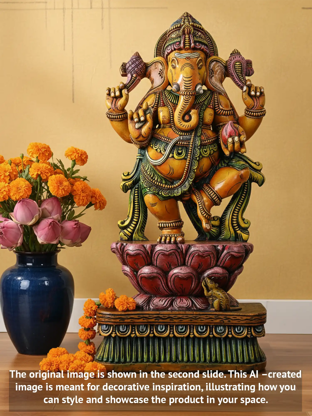 Wooden Dancing Ganapathy