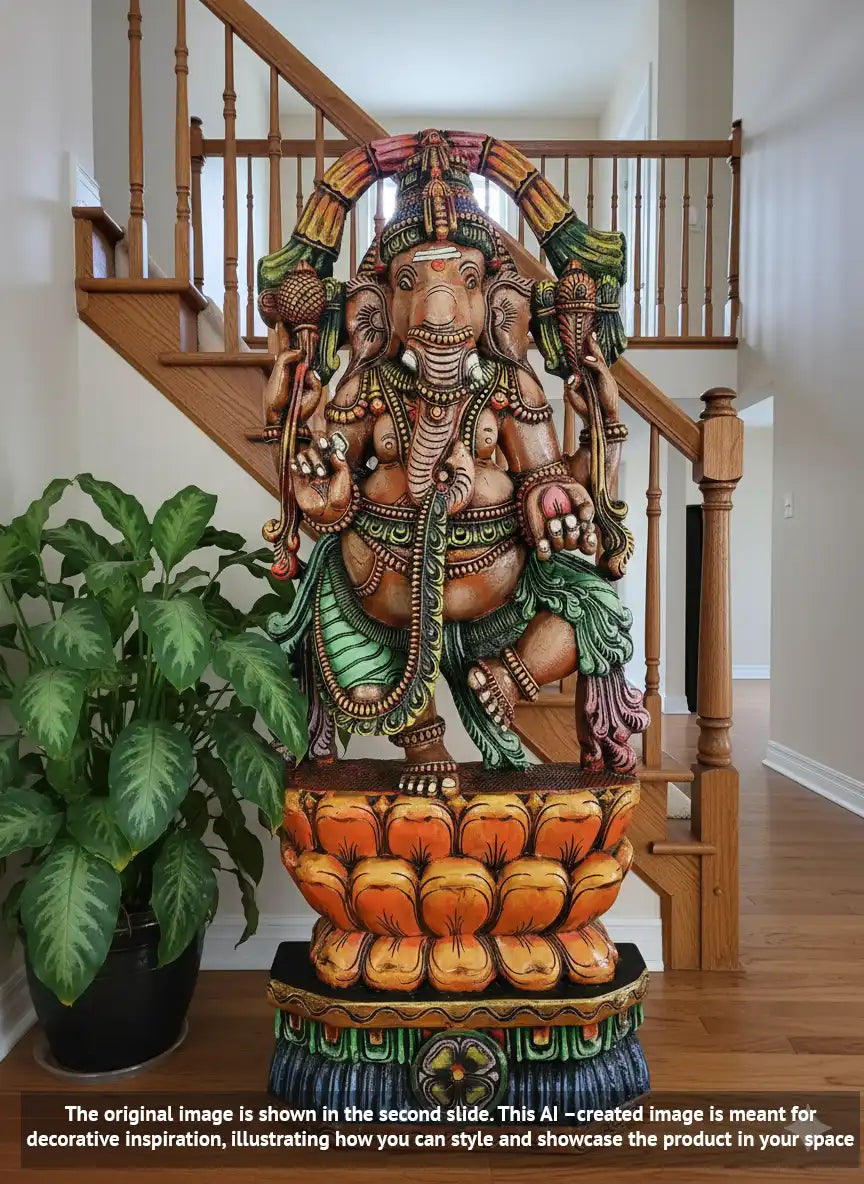 Wooden Dancing Ganapathi