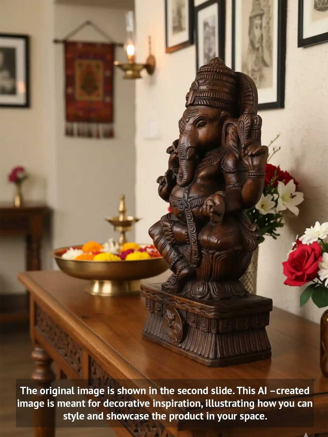 2ft wooden Lord Ganesh Idol