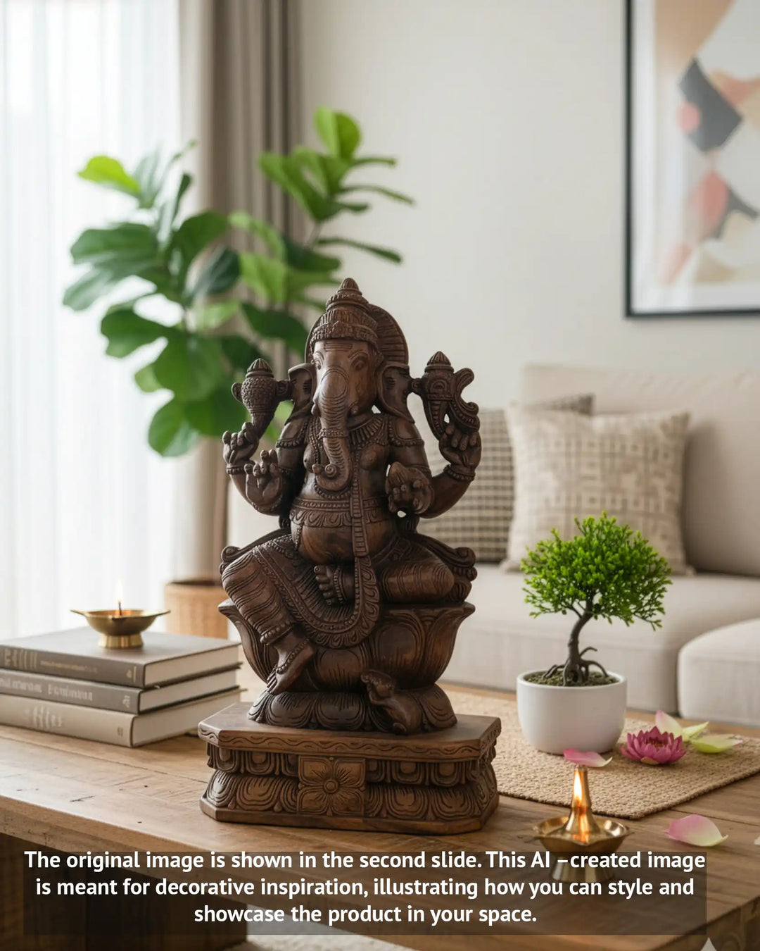 Wooden Vinayaka statue