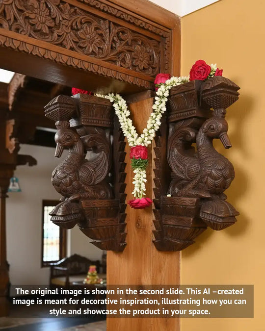 Hamsa wooden pair of brackets