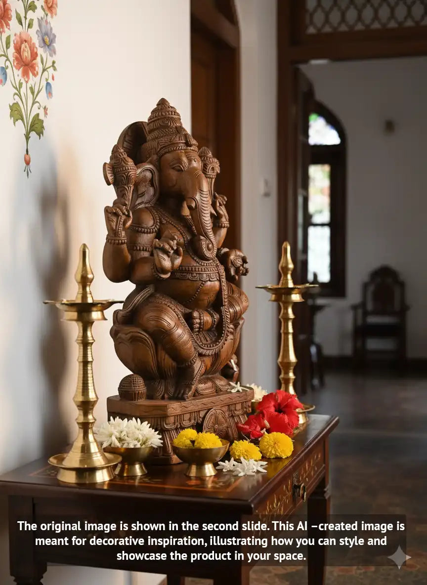 Wooden Vinayaka murthi statue